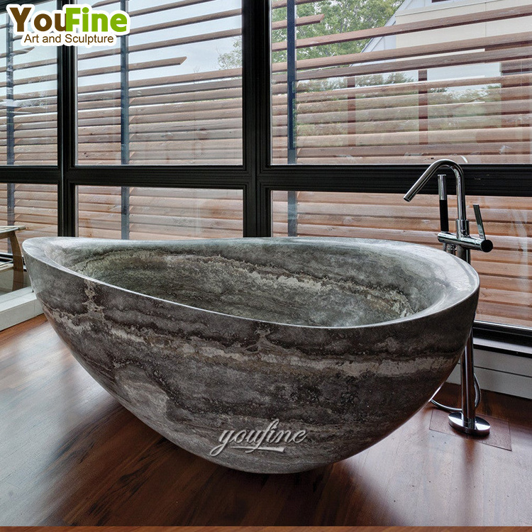 Hot Sale Low Stone Custom High Quality Black Marble Natural Bathtub For Bathroom