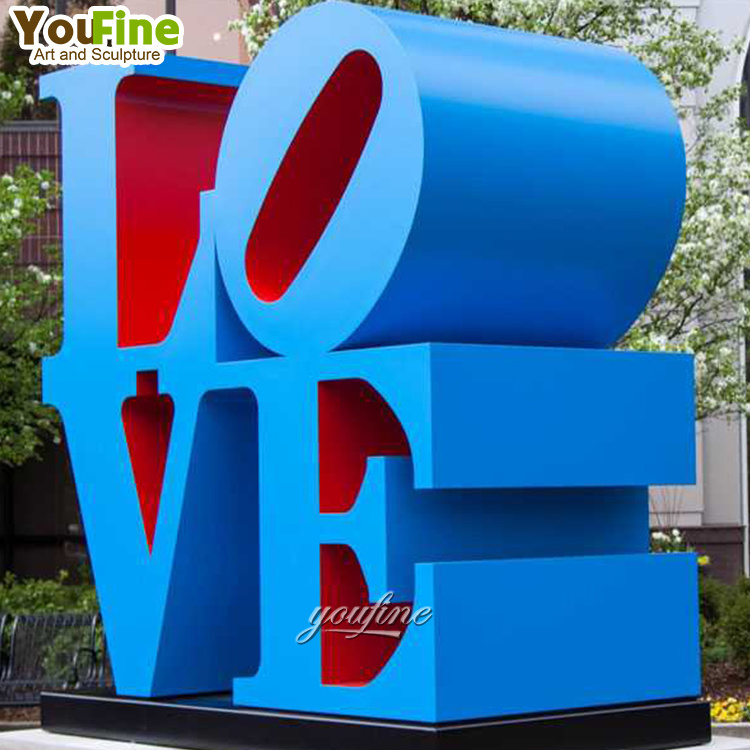 Modern Abstract Outdoor Garden Metal Letter Statue Stainless Steel Love Sculpture