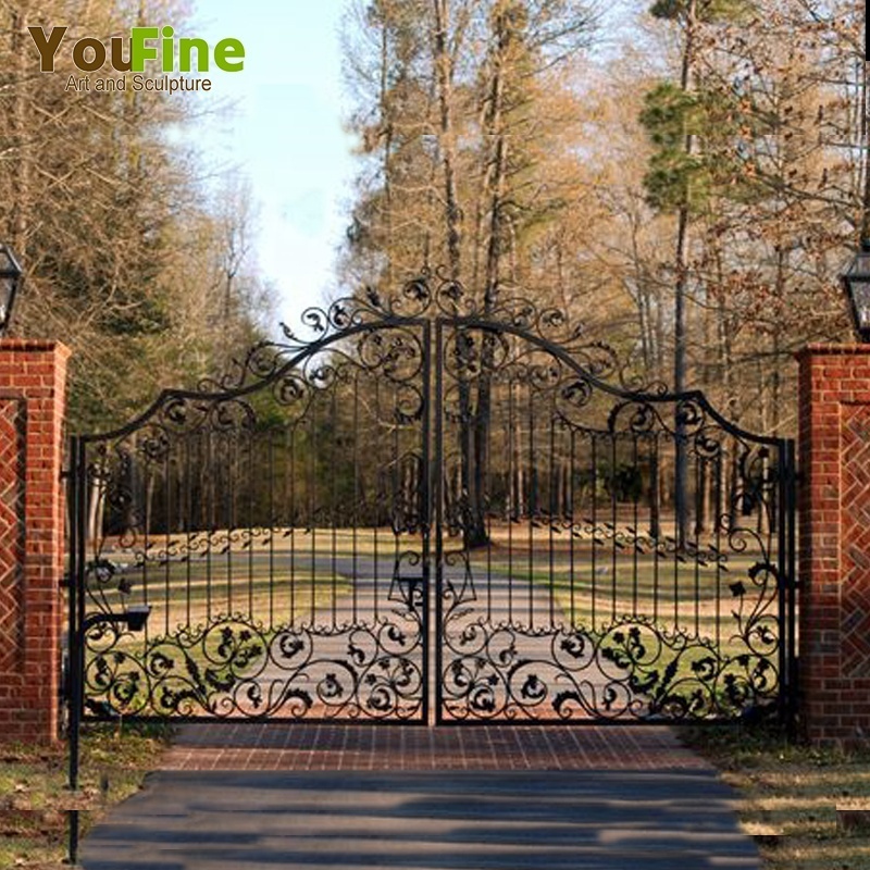 Black garden Wrought Main modern door Iron driveway Gate Design simple with Factory Price