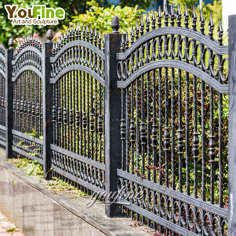 High quality Cheap exterior ornamental fencing victorian Wrought Iron Garden Fence Price