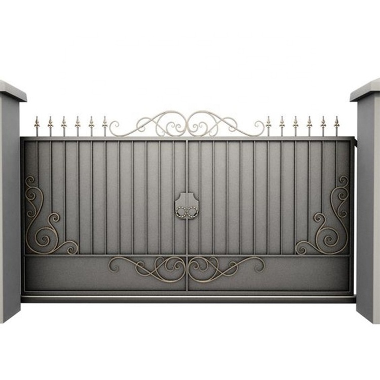 Wrought Iron Metal Gate Hinges Driveway Sliding Iron Gate