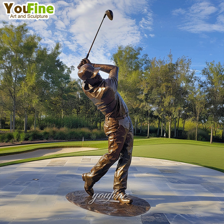 Life Size Custom statue Famous Golf Bronze Sporter Sculpture outdoor