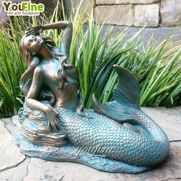 Life size outdoor garden decor bronze mermaid statue sculpture for sale