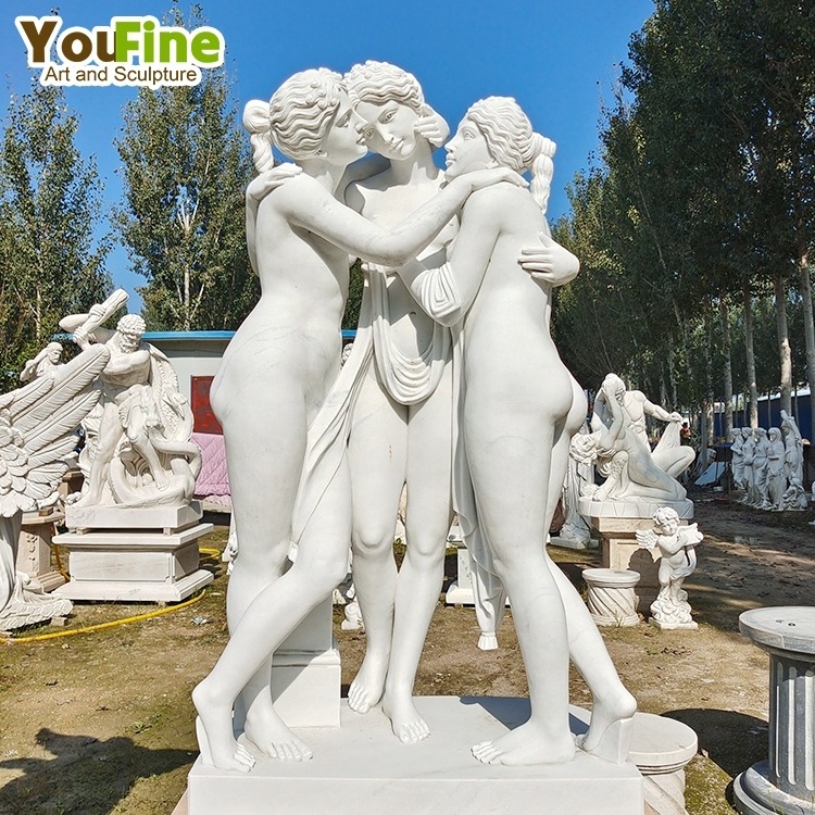 Outdoor Decoration Three Graces Goddess Marble Sculpture or statue