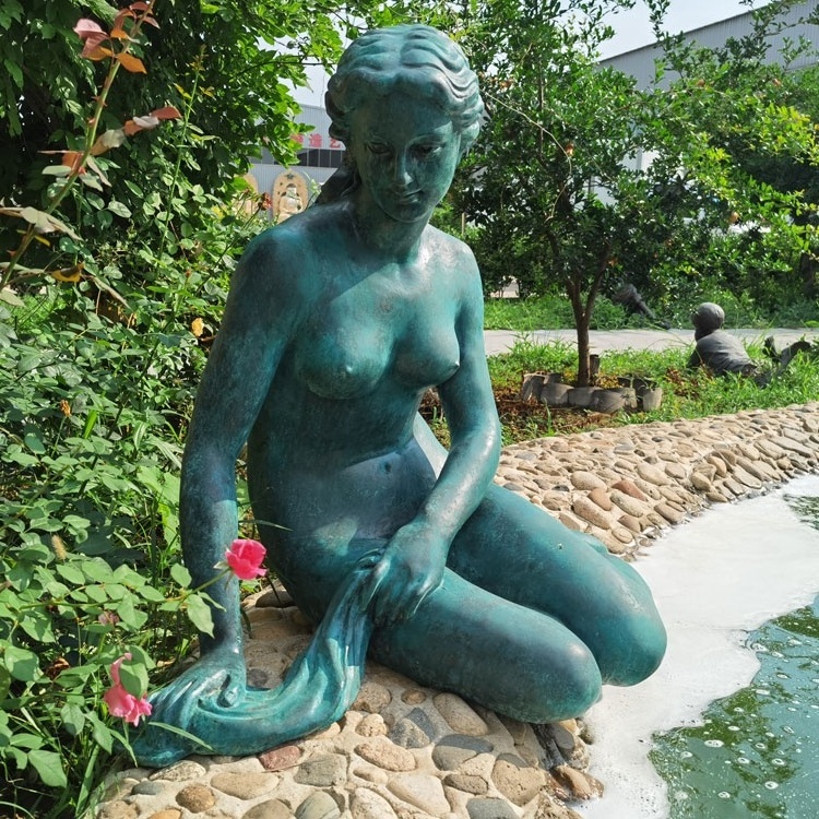 Life size outdoor garden decor bronze mermaid statue sculpture for sale