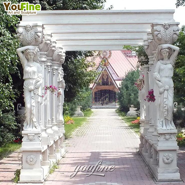 Natural Stone Garden Decor Gazebo Outdoor Marble Traditional Style