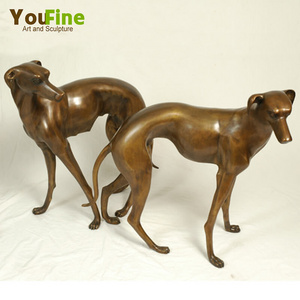 Life Size Bronze Greyhounds Dog Sculpture for Sale