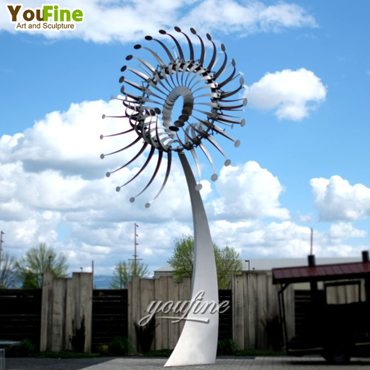 Outdoor Large Abstract Modern Stainless Steel Kinetic Garden Sculpture for Sale