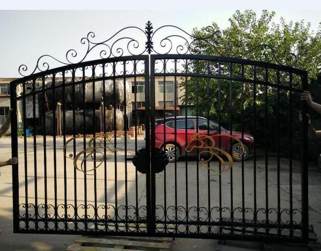 Black garden Wrought Main modern door Iron driveway Gate Design simple with Factory Price