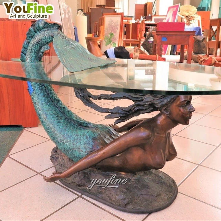 Life Size Modern Garden Metal Bronze Mermaid Statue