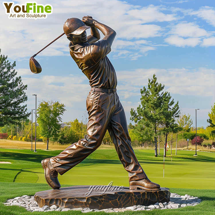 Life Size Custom statue Famous Golf Bronze Sporter Sculpture outdoor