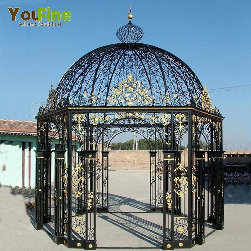 Powder Coated Pergola Pavilion Cast Iron Dome Gazebo For Sale