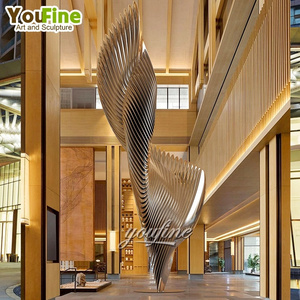 Large size 5m metal mirror sculpture stainless steel hotel lobby sculpture decoration for sale