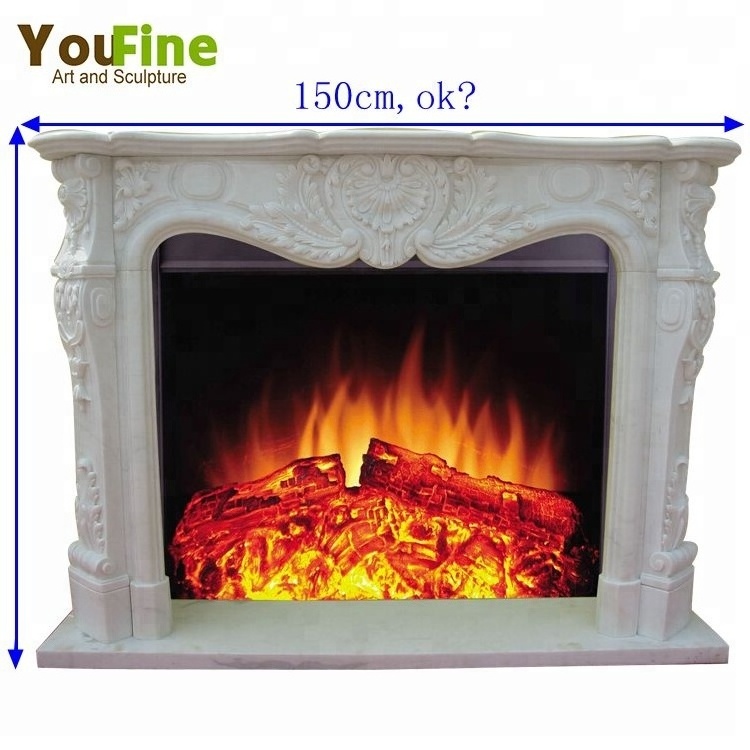 Louis Decoration Carved Flower Fireplace Mantel Surround Granite Fireplace