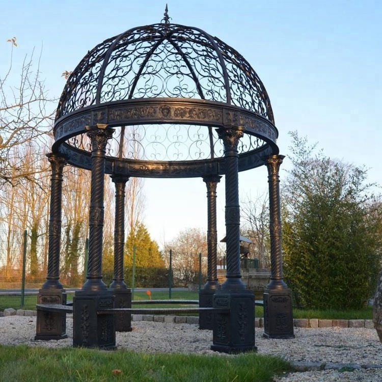 Outdoor Garden Round Wrought Iron Gazebo