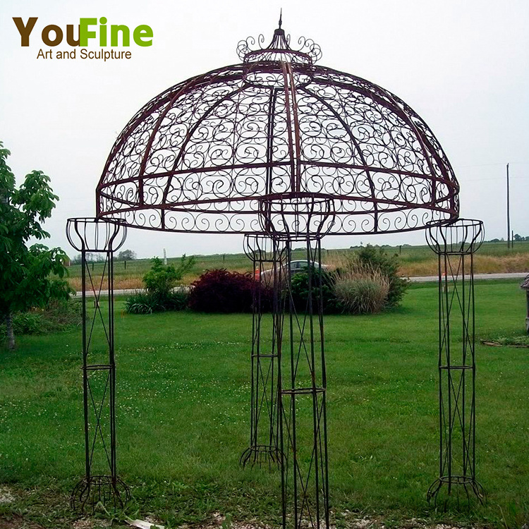 Outdoor Garden Round Wrought Iron Gazebo