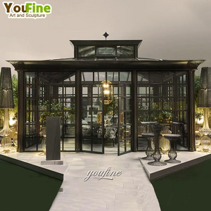 Popular garden iron pavilion gazebo with roof