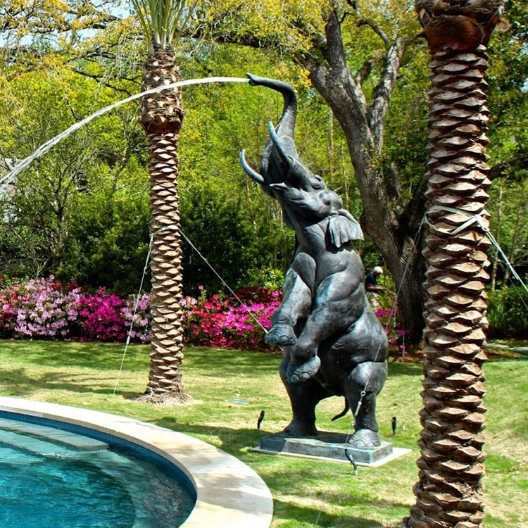 Outdoor Decoration Life Size Bronze Elephant Fountain for Sale