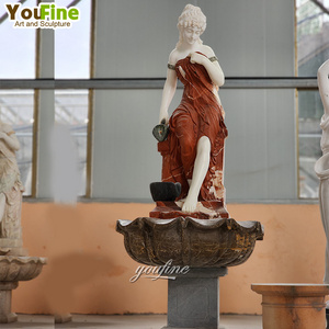 High Quality Hand Carved Beautiful Marble Woman Female Statues Fountain For Sale