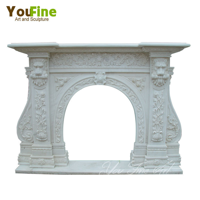 Louis Decoration Carved Flower Fireplace Mantel Surround Granite Fireplace