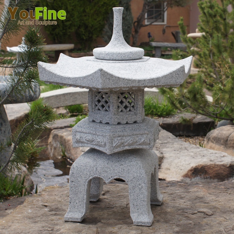 Japanese-Style Pagoda Marble Granite Lantern for Outdoor Garden