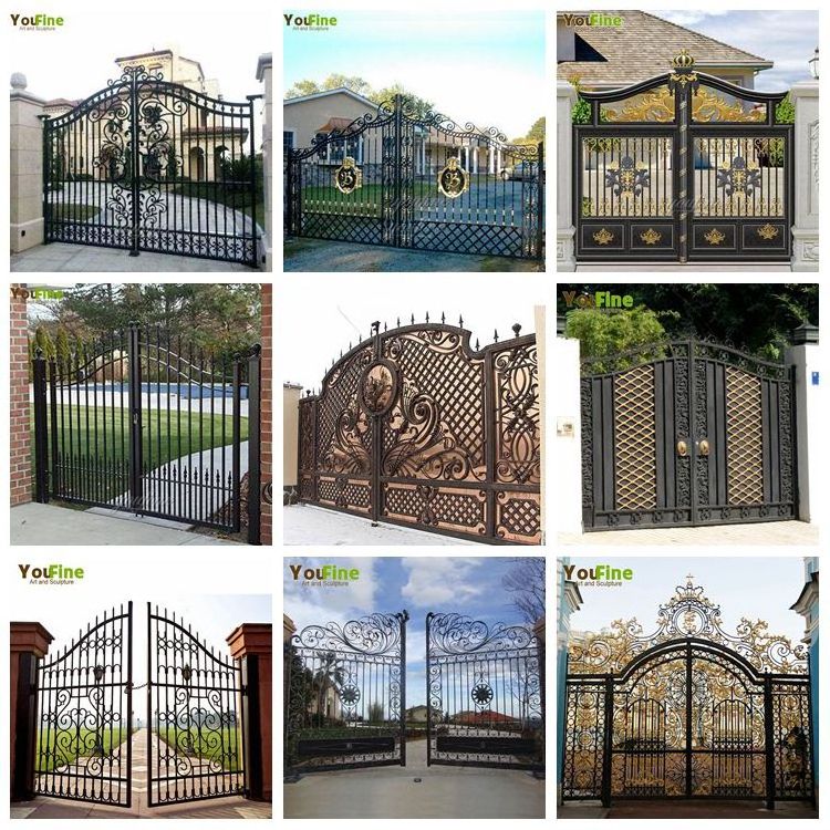 Black garden Wrought Main modern door Iron driveway Gate Design simple with Factory Price