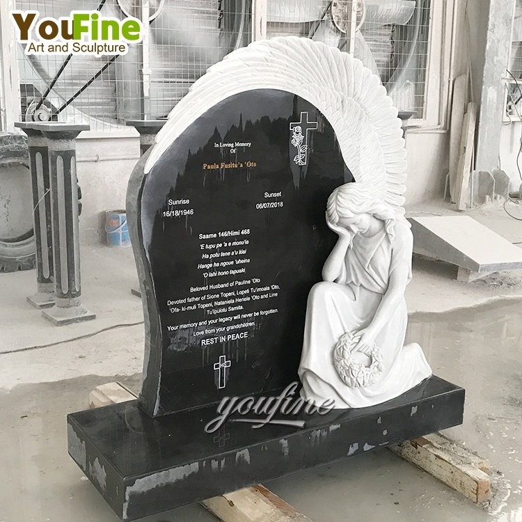 Hot Sale Beautiful Marble Granite Monument Headstones Tombstone With Angel For Sale