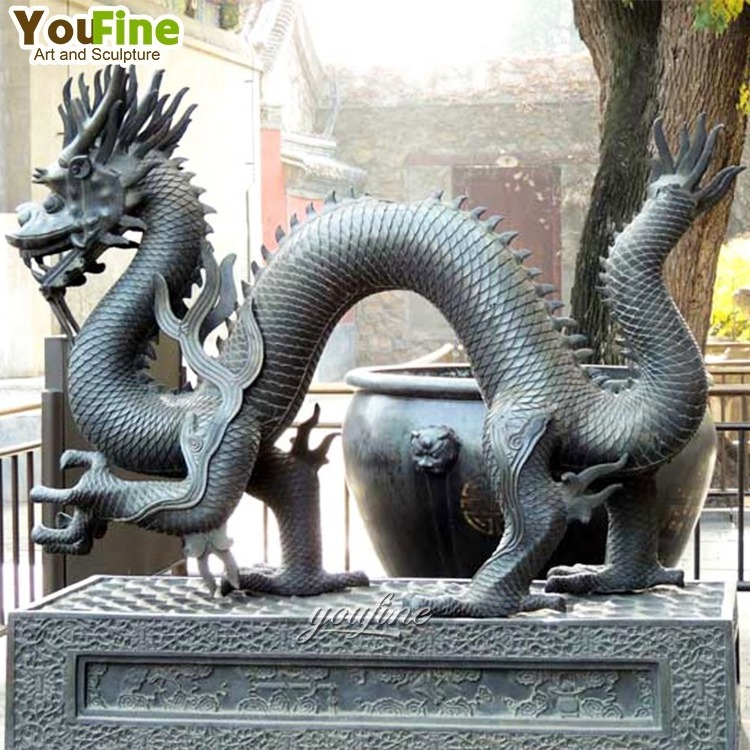 Outdoor Bronze Life Size Statues Big Size Chinese Dragon Water Fountain