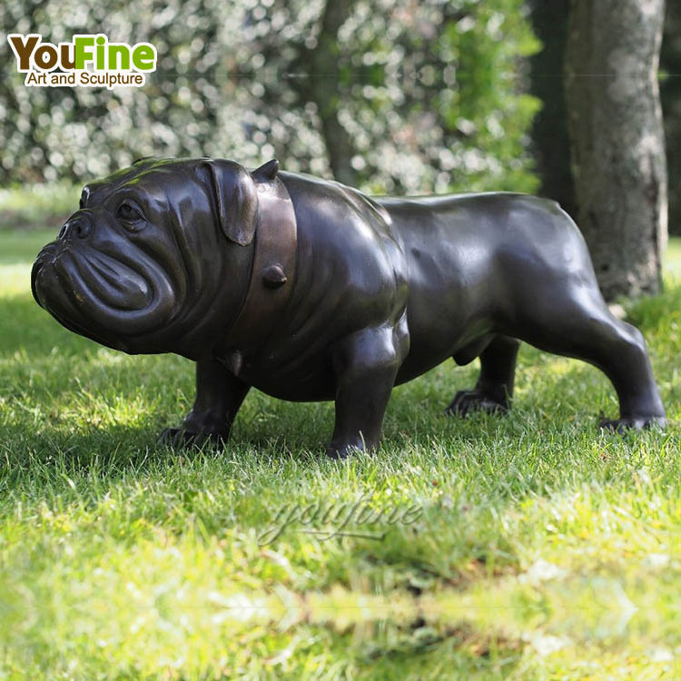 Decorative Casting Life Size Animal Sculpture Bronze Pit Bull Dog Statue Supplier