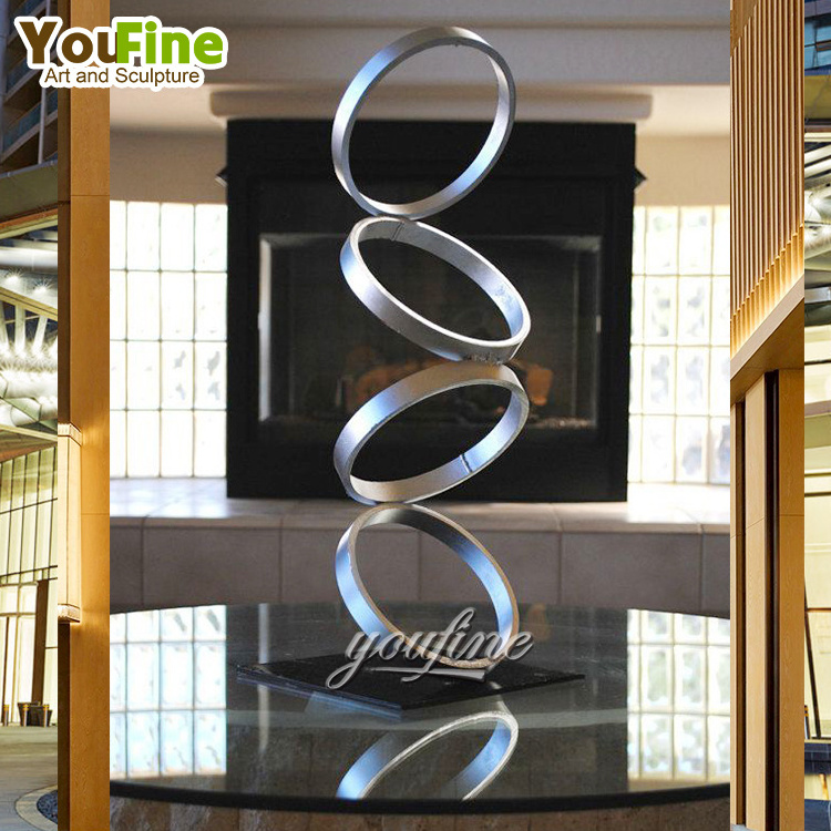 Large size 5m metal mirror sculpture stainless steel hotel lobby sculpture decoration for sale