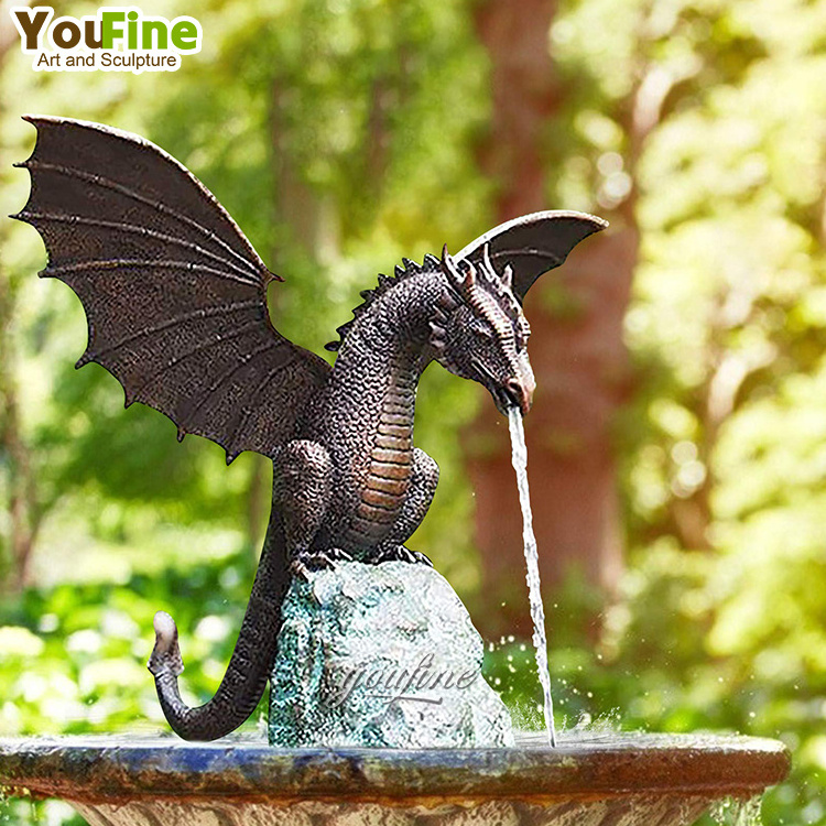 Outdoor Decoration Life Size Hign Quality Bronze Dragon Sculpture Water Fountain For Sale