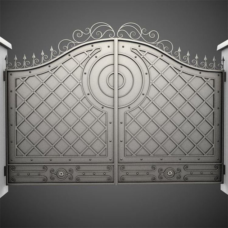 Wrought Iron Metal Gate Hinges Driveway Sliding Iron Gate