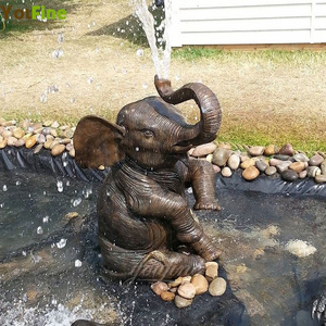 Outdoor Decoration Life Size Bronze Elephant Fountain for Sale