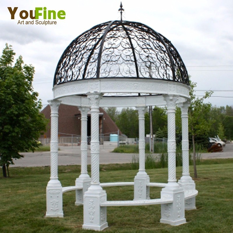 Powder Coated Pergola Pavilion Cast Iron Dome Gazebo For Sale