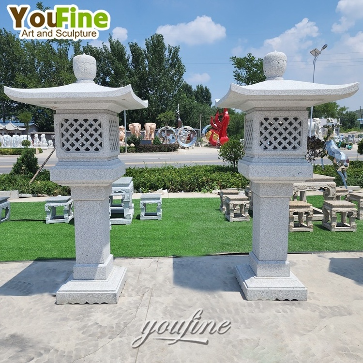 Japanese-Style Pagoda Marble Granite Lantern for Outdoor Garden