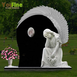 Hot Sale Beautiful Marble Granite Monument Headstones Tombstone With Angel For Sale