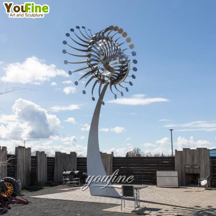 Outdoor Large Abstract Modern Stainless Steel Kinetic Garden Sculpture for Sale