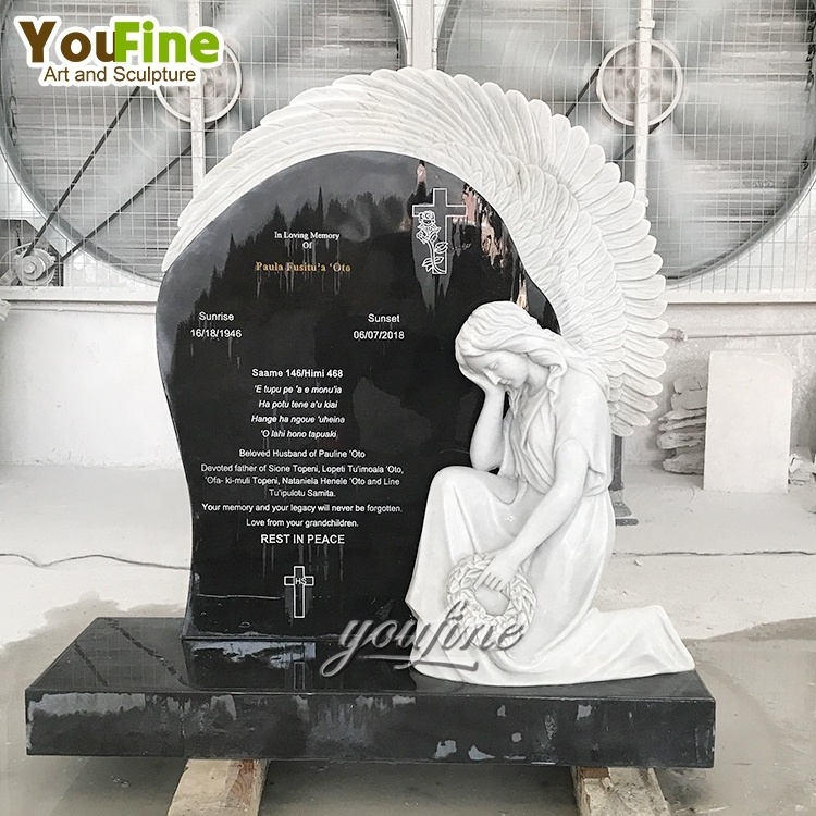 Hot Sale Beautiful Marble Granite Monument Headstones Tombstone With Angel For Sale