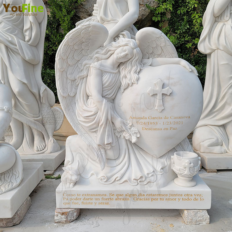 High Quality Angel Monument White Marble Headstones and Tombstones