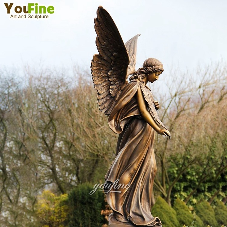 Outdoor Modern Life Size Bronze Brass Angel Statue Sculpture