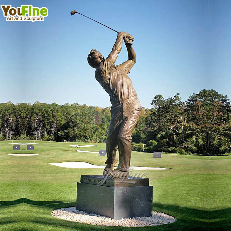 Outdoor Golf Course Decor Custom Size Casting Bronze Golf Player Statue