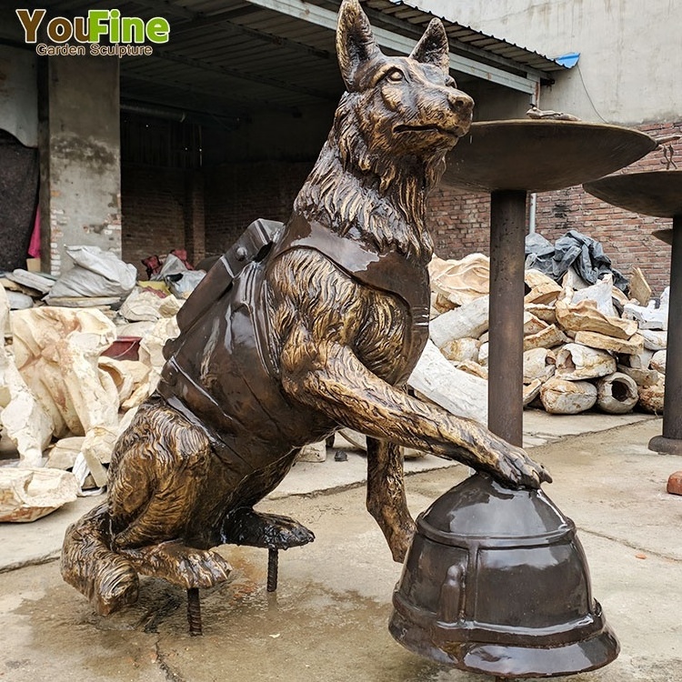 Western Bronze Art German Shepherd Dog Statue