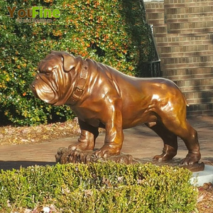 Decorative Casting Life Size Animal Sculpture Bronze Pit Bull Dog Statue Supplier