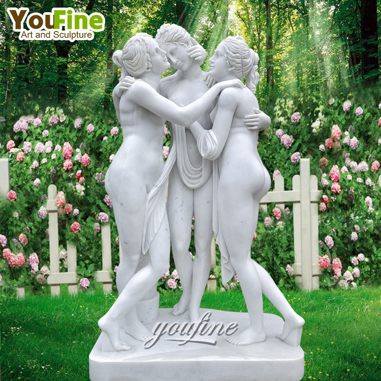 Outdoor Decoration Three Graces Goddess Marble Sculpture or statue