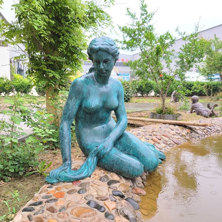 Life size outdoor garden decor bronze mermaid statue sculpture for sale