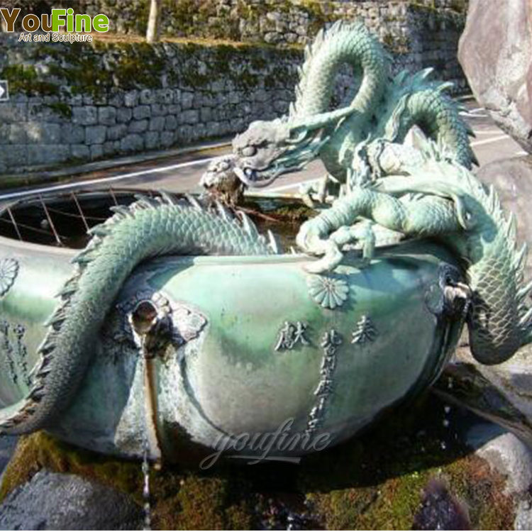 Beautiful Bronze Customized Metal Casting Design Dragon Water Fountain for Sale