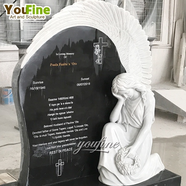 Hot Sale Beautiful Marble Granite Monument Headstones Tombstone With Angel For Sale