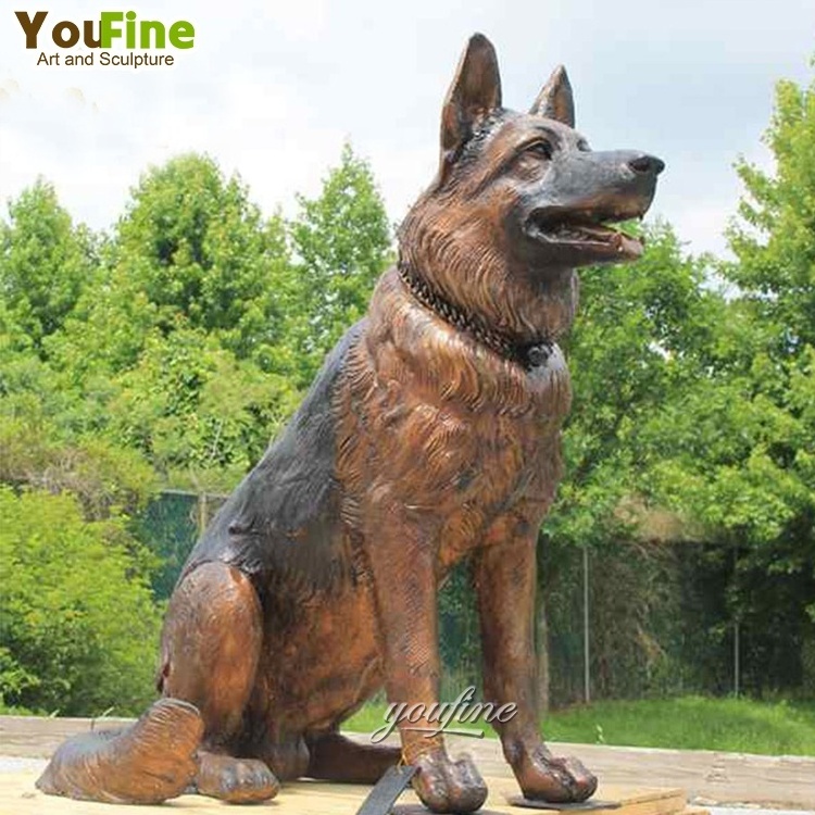 Western Bronze Art German Shepherd Dog Statue