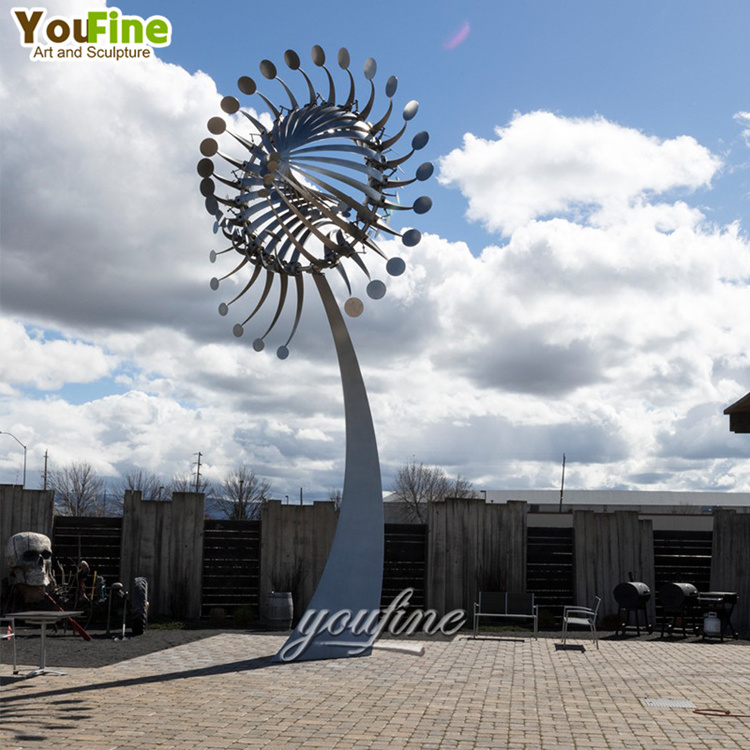 Outdoor Large Abstract Modern Stainless Steel Kinetic Garden Sculpture for Sale