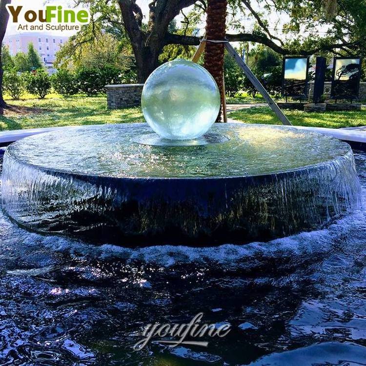 Modern Glass Effect Garden Stainless Steel Spheres Ball Water Fountain